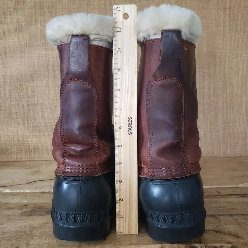 Men's 12 Kamik Canada Everest Wool Lined Leather Hunting Snow Winter Duck Boots